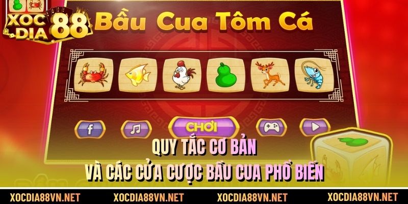 Quy tắc cơ bản và các cửa cược bầu cua phổ biến